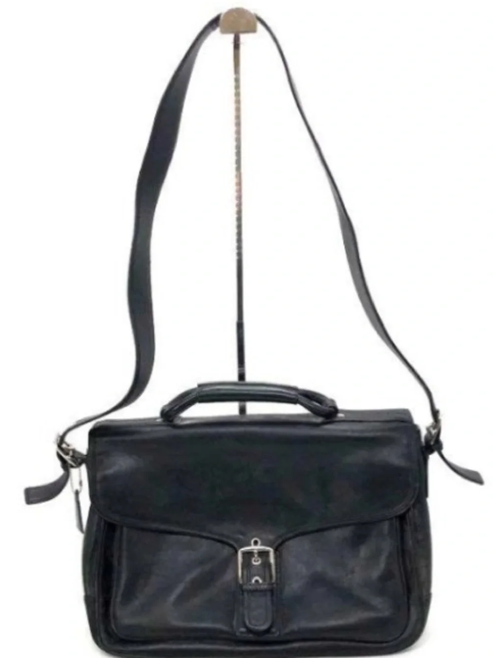 Coach Black Leather Briefcase Messenger with Top Handle